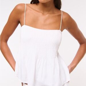 NWT Abercrombie & Fitch Pintuck Cami in White